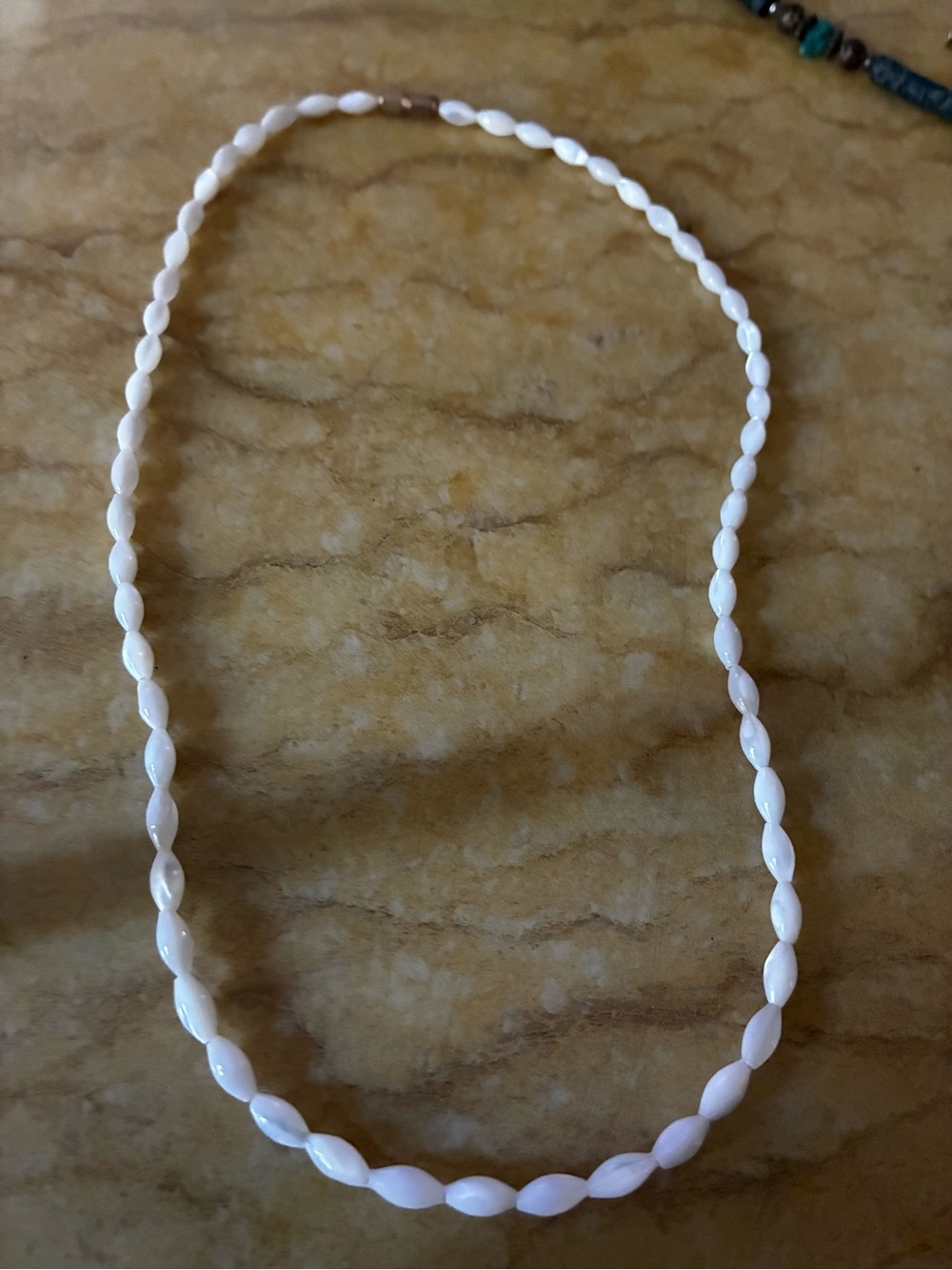 White mother of pearl Beaded Women's Necklace - Classic Strand